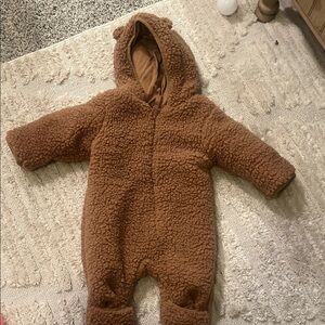 Wonder Nation Cozy Brown Teddy Footie